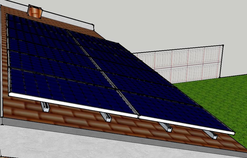 很美的模型：戶用分布式光伏組件安裝效果圖、坡屋頂效果圖