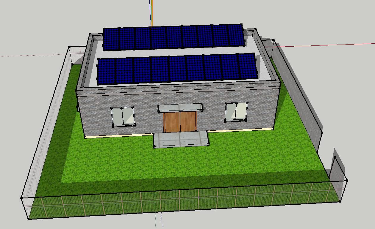 很美的模型：戶用分布式光伏組件安裝效果圖、坡屋頂效果圖