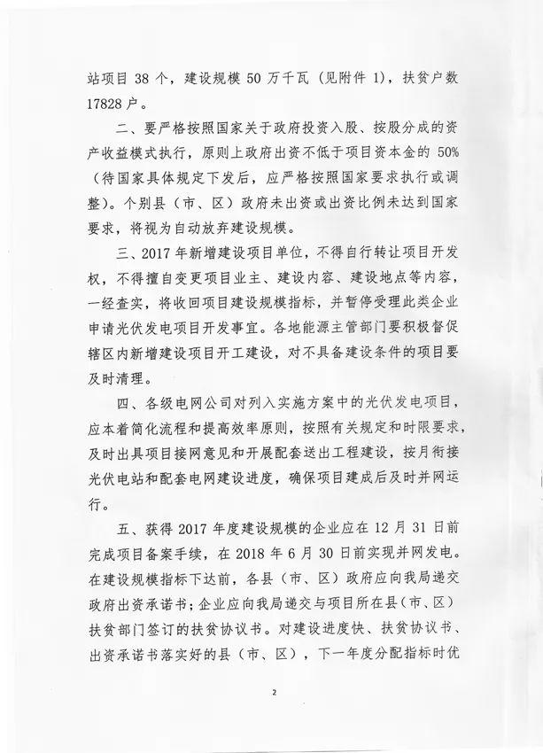 500MW、38個電站：吉林省下達2017年光伏扶貧指標分配計劃（附項目名單）